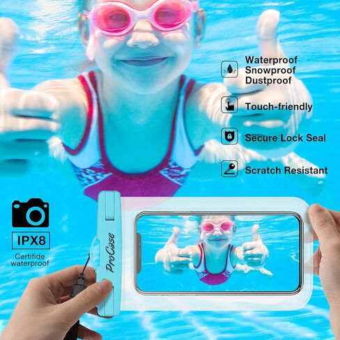 Procase 4 Pack Pack Fack Pouch Pouch Bag Dry Bag Underwater For iPhone 16 15 14 13 12 11 Pro Plus Max Mini XS XR x 8 7 ، in Kuwait
