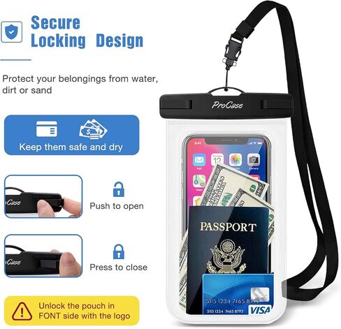 Procase 4 Pack Pack Fack Pouch Pouch Bag Dry Bag Underwater For iPhone 16 15 14 13 12 11 Pro Plus Max Mini XS XR x 8 7 ، in Kuwait