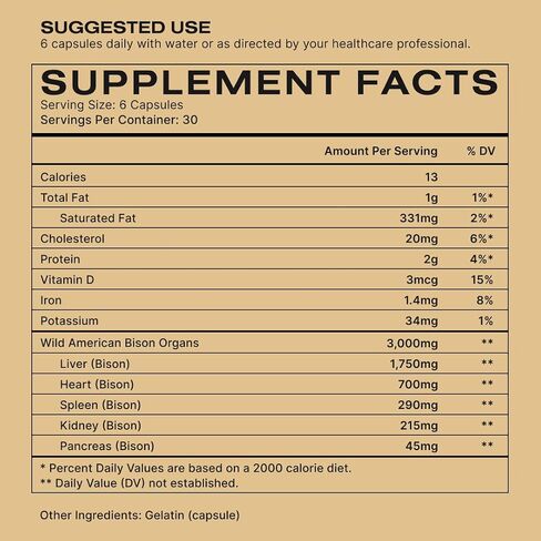 Human Nature Human Potential: Wild & Grass Fed Bison Organ Supplement with 150+ Nature-Made Nutrients for Energy, Vitality, Focus, & Immunity in Saudi Arabia