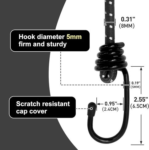 Bungee Cord Luggage Cord Resilience 40 Inch 4 Pieces for SecuringTents, Tarps, Luggage ，Truck, ATV Off-Road Motorcycle Bicycle Riding,Multi-Scenario Applicable (Black) in Saudi Arabia