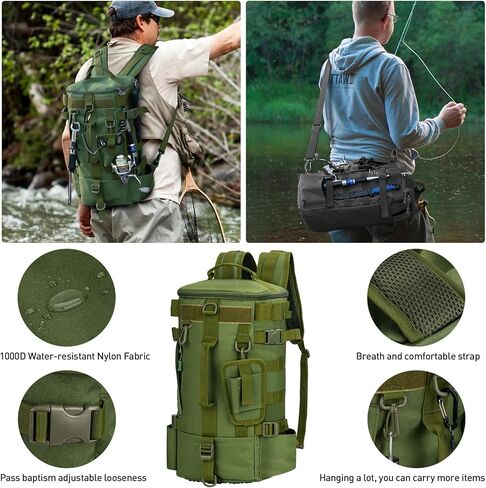 Thkfish 85pcs مجموعة أدوات صيد الأسماك ، مجموعة أدوات الترس في الصيد تشمل حقيبة ظهر صيد مع حاملي القضبان ومجموعات صيد الأسماك في صيد الأسماك in Kuwait