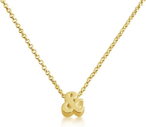 Ampersand Symbol & - سلسلة قلادة خطي Serif مخصصة رقيقة 1 مم in Kuwait
