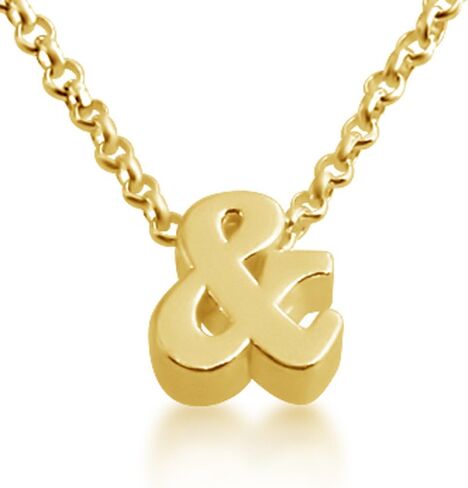 Ampersand Symbol & - سلسلة قلادة خطي Serif مخصصة رقيقة 1 مم in Kuwait