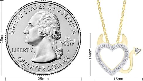 THE JEWEL ZONE Natural Diamond Accent Devil Heart Pendant Necklace 14k Gold Over Sterling Silver in Kuwait