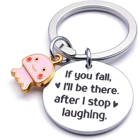 OXIHOUSE&CO- Funny Friend Gift Keychain – Engraved Stainless Steel Quote Charm in Kuwait