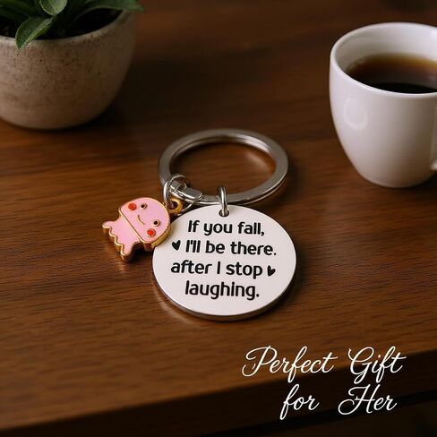 OXIHOUSE&CO- Funny Friend Gift Keychain – Engraved Stainless Steel Quote Charm in Kuwait