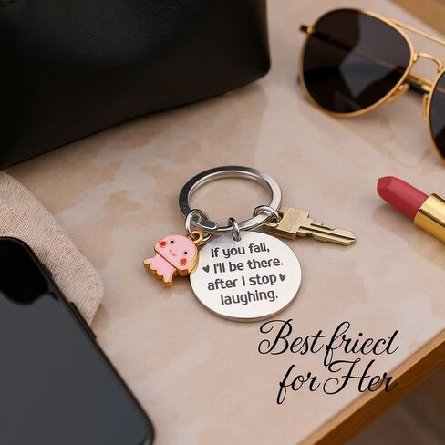 OXIHOUSE&CO- Funny Friend Gift Keychain – Engraved Stainless Steel Quote Charm in Kuwait