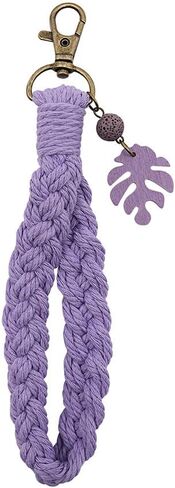 Soft Macrame Boho Keychain Handmade Keyring Flower Cute Weave Wristlet Bracelet Wrist Lanyard Women Teen Accessory in Saudi Arabia