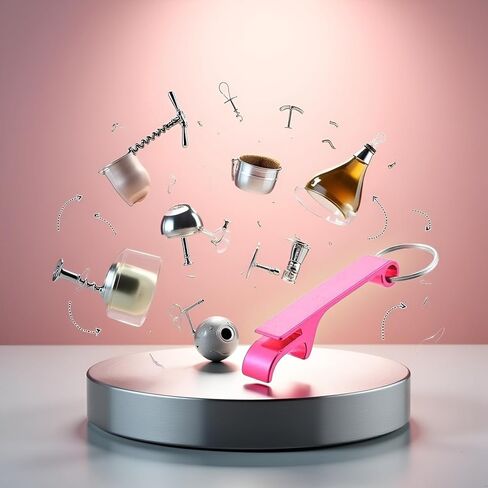 Pink Portable 4 Close 1 Bottle Opener Key Chain Key Chain Metal Key Chain Bottle Openers Automobile Keychains in Saudi Arabia