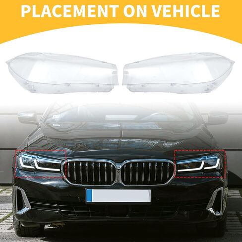 1PAIR LESSALS LENS COVER NO.63117442647/63117442648 CAR RIDE LESE MELITER LENSE LENSE CLEAR CLOVE LENS FOR BMW X5 X6 2014-2018 PC CLEAR in Saudi Arabia