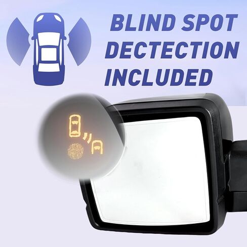 مرآة جانبية للركاب اليمنى متوافقة مع 2015-2020 Ford F150 مع زجاج الطاقة الكشف عن بقعة الكشف عن بقعة الأعمدة المنعطفات الإشارة طاقة الذاكرة البديلة استبدال FO1320528 16 دبابيس in Kuwait