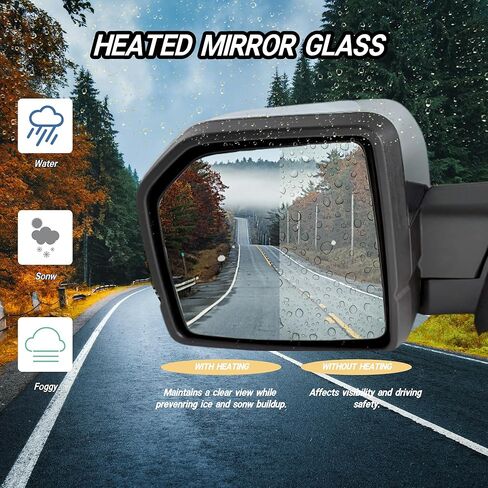 مرآة جانبية للركاب اليمنى متوافقة مع 2015-2020 Ford F150 مع زجاج الطاقة الكشف عن بقعة الكشف عن بقعة الأعمدة المنعطفات الإشارة طاقة الذاكرة البديلة استبدال FO1320528 16 دبابيس in Kuwait