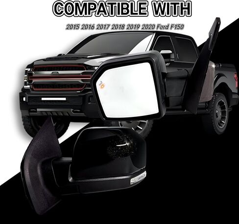 مرآة جانبية للركاب اليمنى متوافقة مع 2015-2020 Ford F150 مع زجاج الطاقة الكشف عن بقعة الكشف عن بقعة الأعمدة المنعطفات الإشارة طاقة الذاكرة البديلة استبدال FO1320528 16 دبابيس in Kuwait