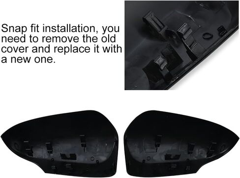 JSCARLIFE 2012-2020 T-oyota Yaris ABS Mirror Covers | Direct - Fit Side Mirror Caps, Effortless Clip - On Install (Black) in Saudi Arabia