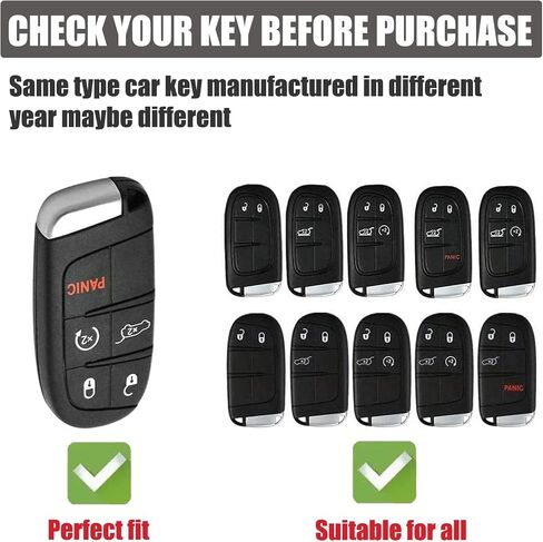Gematay Compatible for Jeep Key Fob Cover Keychain, Car Key Case for Grand Cherokee Renegade Wrangler Accessories, White in Saudi Arabia