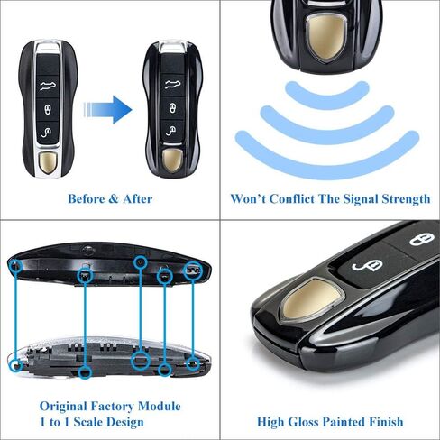 AeroBon 3-Piece Painted Key Fob Cover Compatible with Porsche Key Shell, Key Fob Shell Replacement (MK2, Gentian Blue) in Saudi Arabia