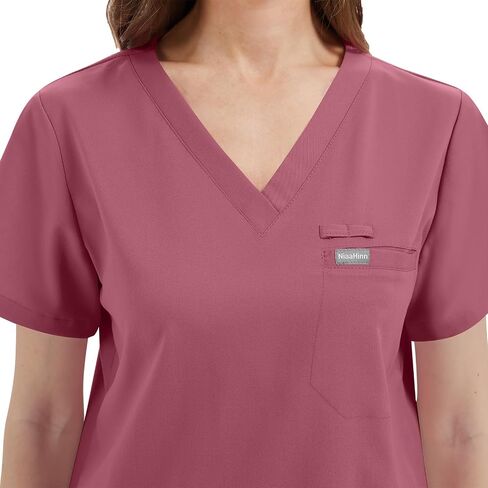 niaahinn Women's Scrub for Women V-Neck Top & Cargo Pants, Comfortable Scrub Set Stretch Fabric, 10 Pockets (S-XXL) in Kuwait