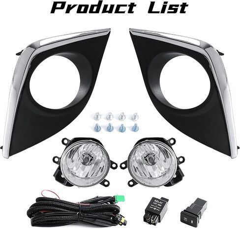 LED Fog Light For Toyota Corolla L/LE/LE ECO 2014-2016 Replacement Fog Lamp Assembly with Bezels + Wire Harness + Switch in Saudi Arabia