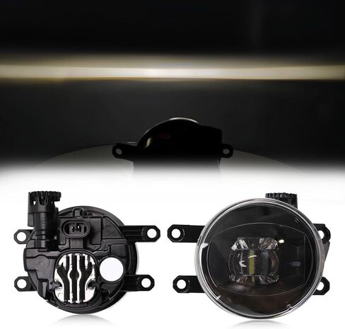 Upgraded LED Fog Light Assembly Compatible with 2006-2013 Toyota Camry RAV4 Highlander Corolla Avalon 4Runner Tacoma Tundra, Lexus GS350 HS250h LX570 RX350 RX450h, Left&Right fog lights, Black in Saudi Arabia
