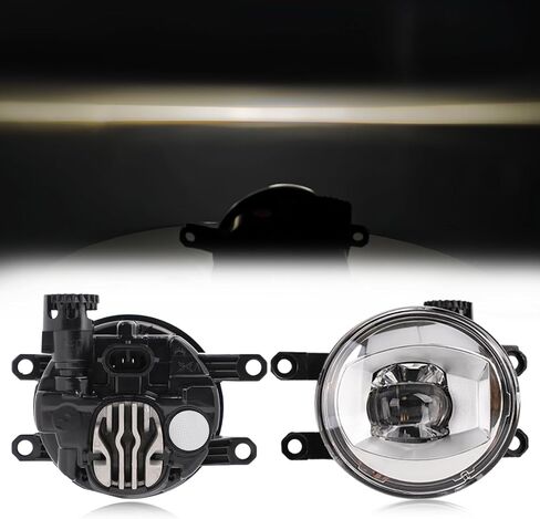 مجموعة مصباح الضباب LED تمت ترقيتها متوافقة مع 2006-2013 Toyota Camry Rav4 Highlander Corolla Avalon 4runner Tacoma Tundra ، Lexus GS350 HS250H LX570 RX350 RX450H ، Left and Right Lights ، Black in Kuwait