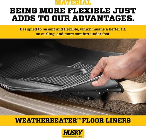 Husky Liners Weatherbeater Floor Hats | يناسب مختلف 2014-2020 شيفروليه سيلفرادو ، GMC Sierra ، Cadillac Escalade & ESV ، Yukon & XL ، Suburban ، Tahoe (انظر الوصف) | الصف الأمامي ، 2 -PC تان - 18233 in Kuwait