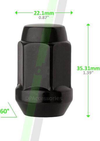DPAccessories 24 Black 12x1.5 مغلق من الانتفاخ الجوز المكسرات - مقعد المخروط - 19 مم HEX LCB3B6HE -BK04024 in Saudi Arabia