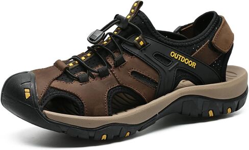 Qiucdzi Mens Sport Sandals في الهواء الطلق في الهواء الطلق الصندل المغلقة المغلقة على إصبع القدم الرياضي خفيفة الوزن تريل المشي مع عرضة صندل شاطئية غير رسمية أحذية المياه in Kuwait