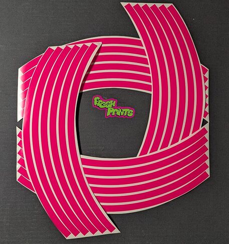 Fluorescent Neon Hot Pink Wheel Stickers Stripes for 17" Motorcycle Rims Dayglo Vinyl in Saudi Arabia