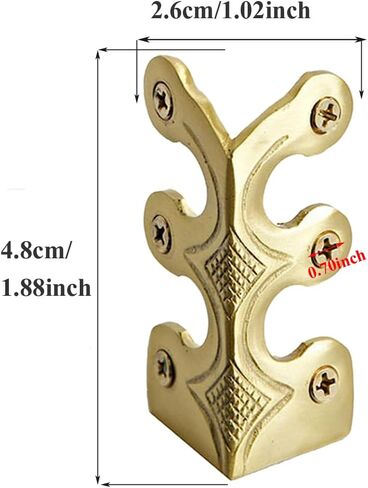 10 pcs Solid Brass Baseboard Corner Protectors, Skirting Board Corner Protectors, Vintage Metal Corner Protector Table Corner Edge Cover Safety Bracket with Screws (10, Black) in Saudi Arabia