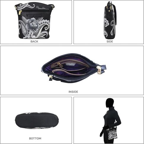 Anuschka Women's Original Hand-Painted Genuine Leather Large Crossbody in Saudi Arabia