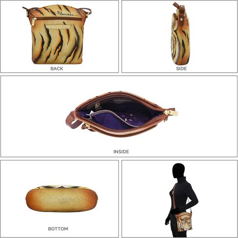 Anuschka Women's Original Hand-Painted Genuine Leather Large Crossbody in Saudi Arabia