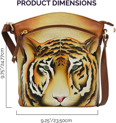 Anuschka Women's Original Hand-Painted Genuine Leather Large Crossbody in Saudi Arabia