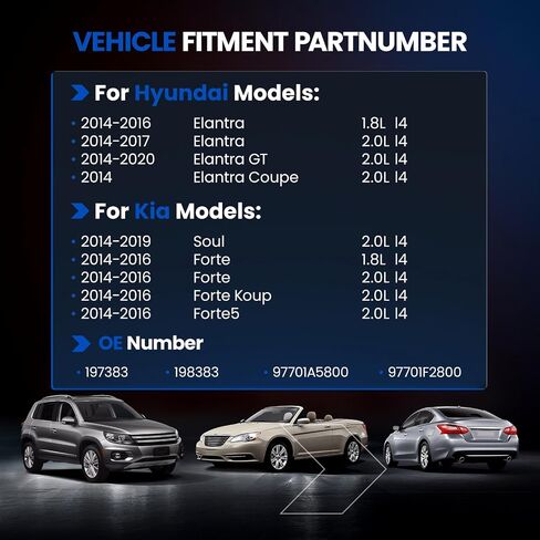 198383 ضاغط تكييف الهواء A/C مع القابض متوافق مع Hyundai Elantra GT ، متوافق مع Kia Soul ، Forte ، Forte5 ، Forte Koup ، 2014-2019 in Saudi Arabia