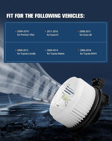 ECCPP Fit for Toyota ABS Plastic Heater Blower Motor w/Fan Blower Motor Replacement fit for 2011-2016 Scion tC /2008-2015 Scion xB /2006-2015 Toyota RAV4 /2009-2014 Toyota Matrix in Saudi Arabia