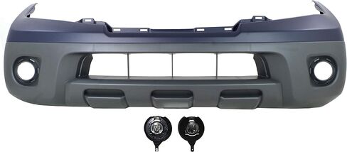 Garage-Pro Front Bumper Cover Kit Compatible With 2009-2021 Nissan Frontier Upper - Primed; Lower - Textured CAPA in Saudi Arabia