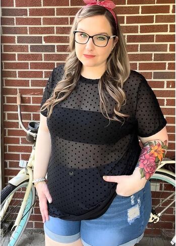 Ritera plus size mesh tops for women sexy sexy shore short fishnet قمصان سوداء بلوزات xl-5xl in Kuwait