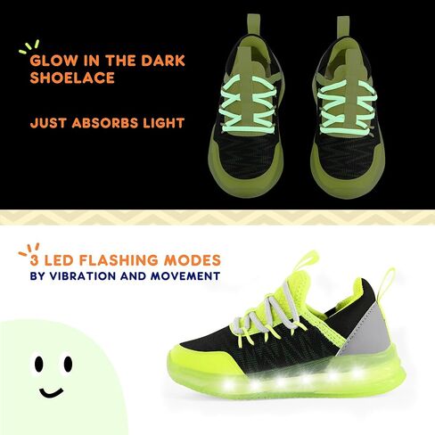 amzzpik lumikick Kids تضيء الأحذية للأولاد Girls Tennis المشي أحذية رياضية مضيئة للطفل الصغير in Kuwait