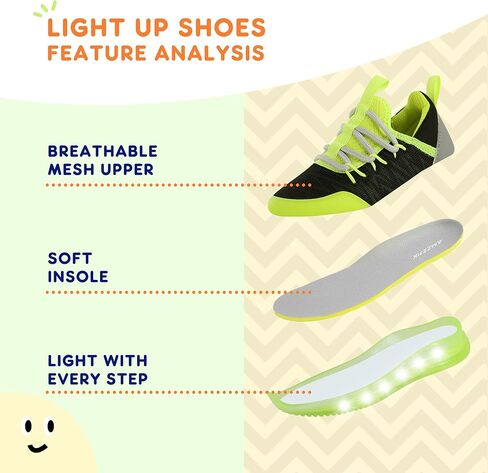 amzzpik lumikick Kids تضيء الأحذية للأولاد Girls Tennis المشي أحذية رياضية مضيئة للطفل الصغير in Kuwait