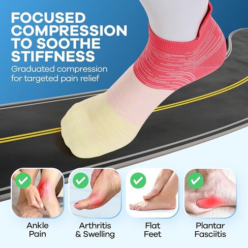 6 Pairs Great Running Ankle Compression Socks for Men and Women, Superior Low Cut Short Support Socks for Sports in Saudi Arabia