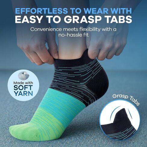 6 Pairs Great Running Ankle Compression Socks for Men and Women, Superior Low Cut Short Support Socks for Sports in Saudi Arabia