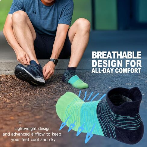 6 Pairs Great Running Ankle Compression Socks for Men and Women, Superior Low Cut Short Support Socks for Sports in Saudi Arabia