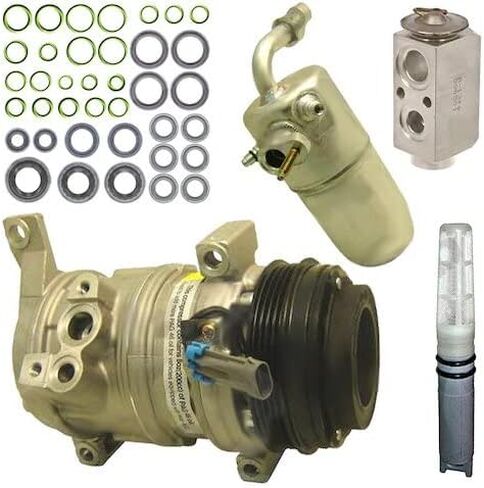 A/C Compressor Kit - with 10S20F Compressor, Front Expansion Valve, Rear Expansion Valve, and O-Ring Seal Kit - Compatible with 2007-2013 Cadillac Escalade 6.0L 6.2L V8 in Saudi Arabia