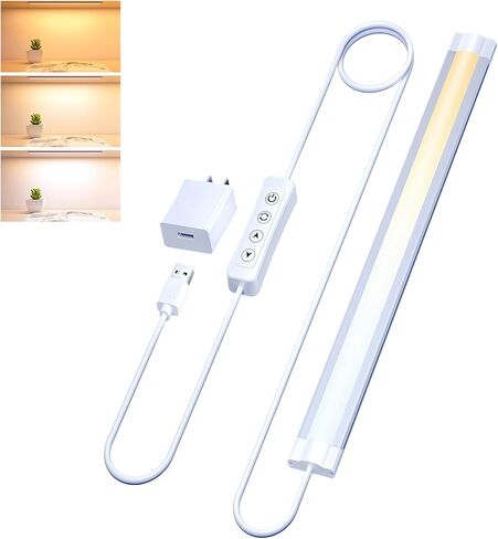 تحت إضاءة الخزانة قابلة للضايق مصابيح LED LED LED شريط شرائط دافئة/طبيعية/باردة مختارة ، أضواء عداد المطبخ ، طولها 20 بوصة للوعة ، الطاولة ، المكتب ، طاولة العمل ، الغرفة ، 6W ، 560LM مشرق ، 1 مساءً in Saudi Arabia
