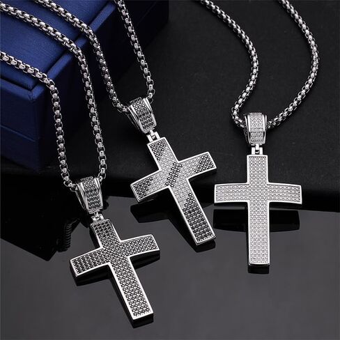 Moissanite Pendant for Men,Diamond Pendant Necklace for Women,Silver Pendant Jewelry for Valentine's Day Gift Men Women in Kuwait