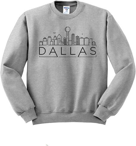 TeesAndTankYou Skyline Dallas Texas Sweatshirt Unisex in Kuwait