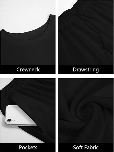 Fisoew Womens 2 Piece Outfits Casual Batwing Long Sleeve Sweatshirt Wide Leg Pants Loose Lounge Sets Fall Tracksuit in Saudi Arabia