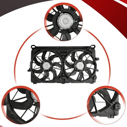 PartsFlow Radiator Cooling Fan Assembly for 2007 2008 2009 2010 2011 2012 2013 2014 Cadillac Escalade for 2007-2014 Chevrolet Suburban 1500 620-653 620-654 in Saudi Arabia