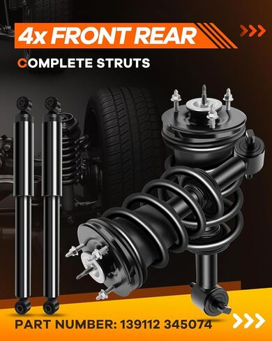 Ocpty Front Complete Struts Assembly + REACTRABS RACKS FITS 2014-2017 لـ CHEVY SILVERADAD 1500 Struts 139112 345074 - مجموعة من 4 in Saudi Arabia