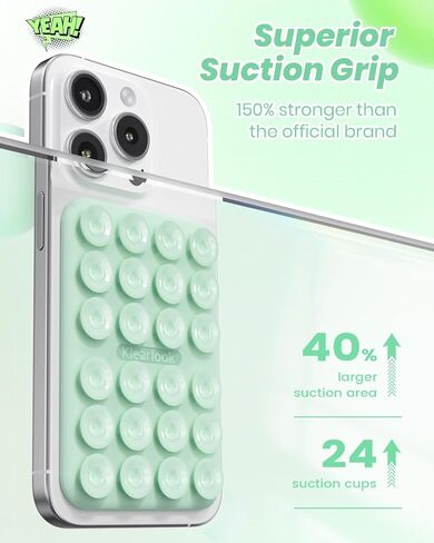 Klearlook Magnetic Phone Phone Mount for Magsafe ، حامل قبضة الهاتف اللزج القابل للإزالة للمكياج/Selfie/Selfie/Live Breather/Vlog لـ Tiktok & Instagram المؤثر/الخالق ، الشفافة in Kuwait