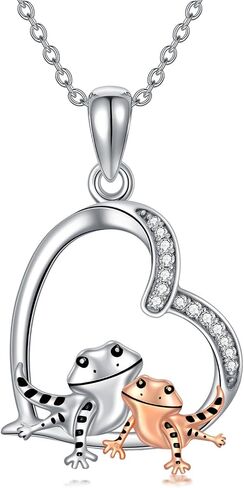 Bearded Dragon Sterling Silver Pendant Necklace - Lizard Jewelry Gifts for Women in Saudi Arabia